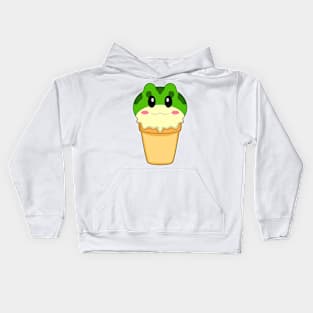 Frog Waffle ice cream Kids Hoodie